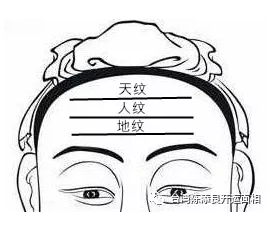 额头的三条皱纹呈王字型