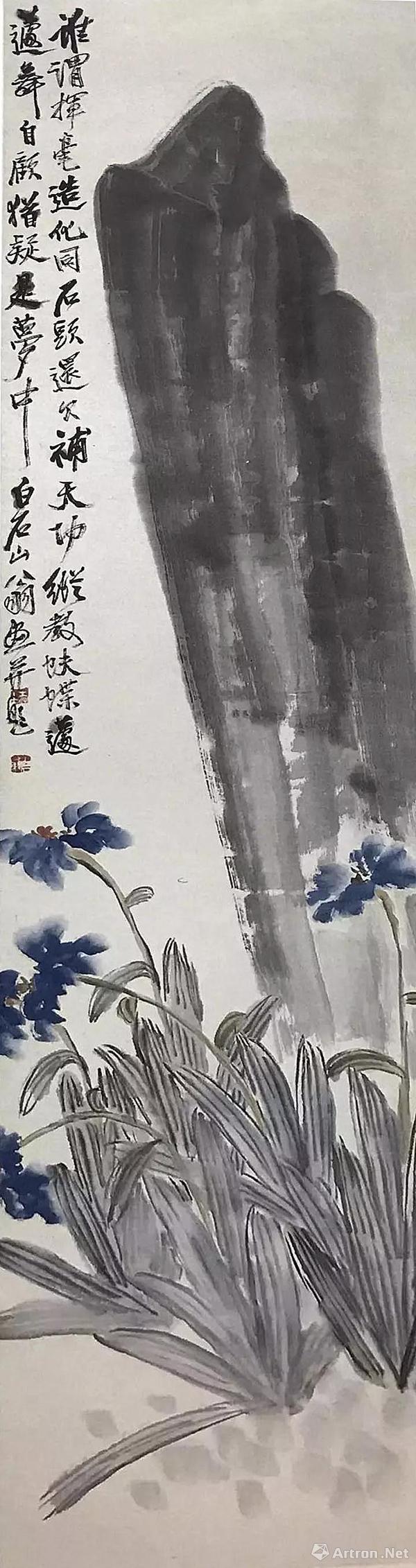 请输入图片描述齐白石,《蝴蝶花图》,北京画院藏在北京画院藏画鹰小