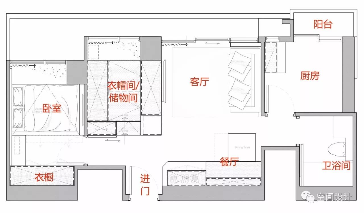 他拆墙拆门还塞了个衣帽间,50平小宅上演零界限空间魔法