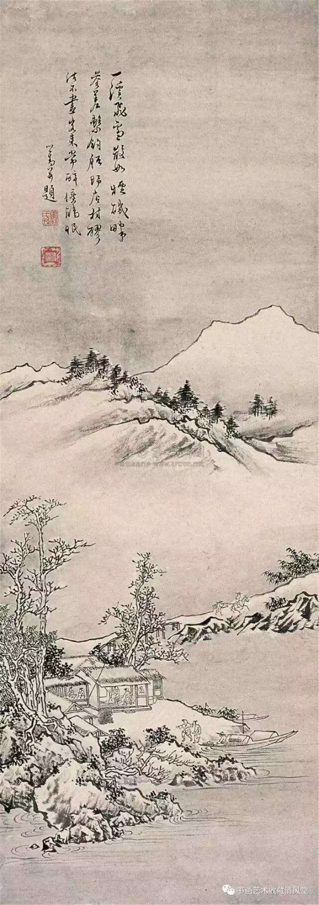 国画:溥儒 雪景山水画欣赏