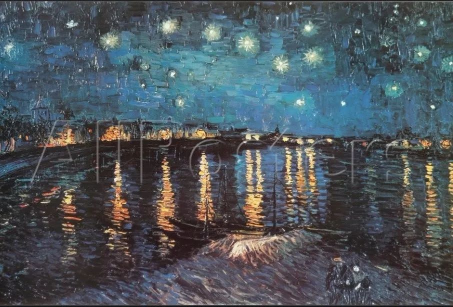 梵高油画《罗纳河上的星夜(星空)》(1888)