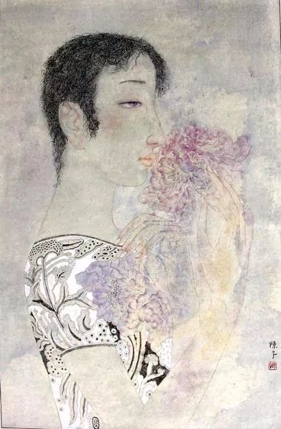 惠安女画惠安女陈子重彩工笔人物画72幅