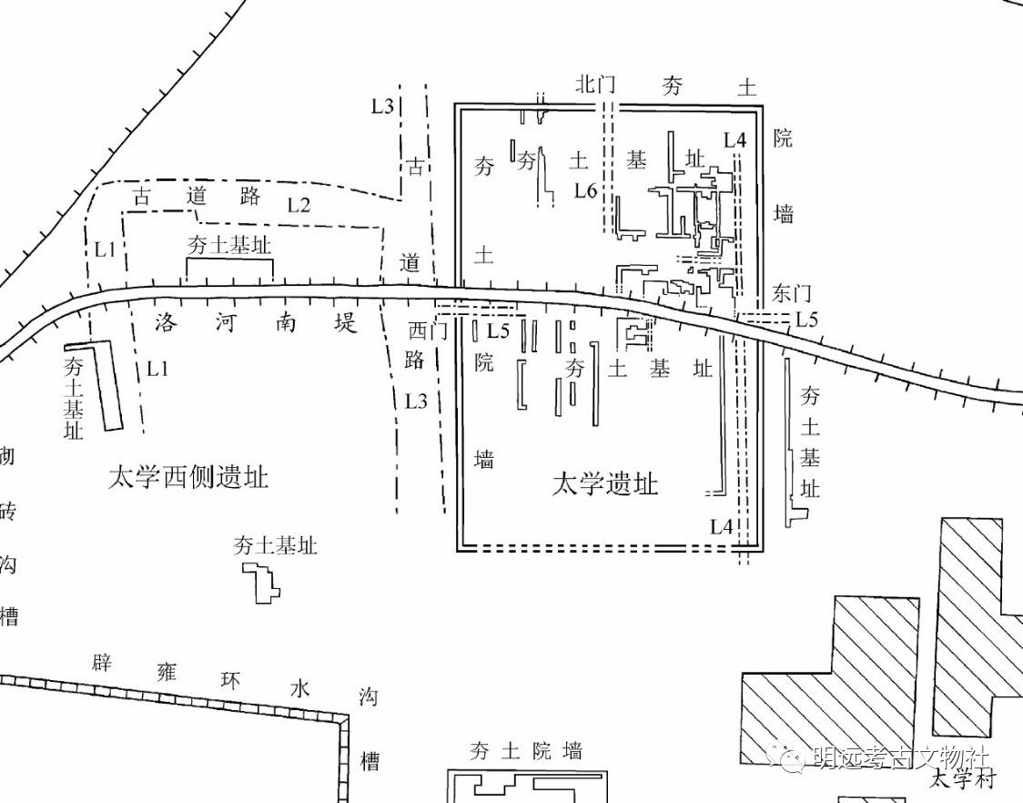 据记载,汉魏洛阳城的太学始建于东汉光武帝建武五年(公元29年),曹魏