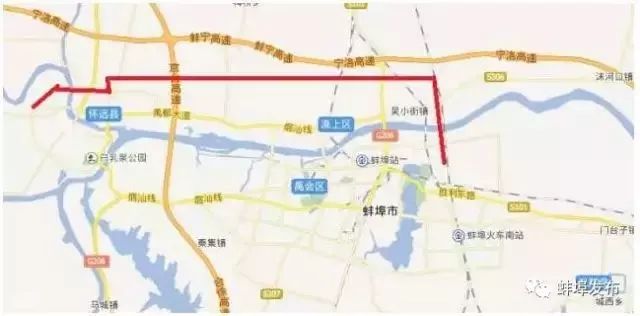 财经 正文  路线自 长淮卫淮河大桥北岸接线起,沿城市中环线东环,北环