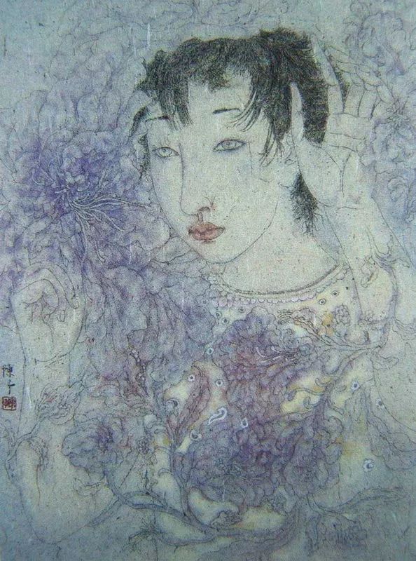 惠安女画惠安女陈子重彩工笔人物画72幅