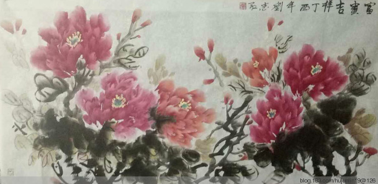 著名牡丹画家刘志红国画作品欣赏