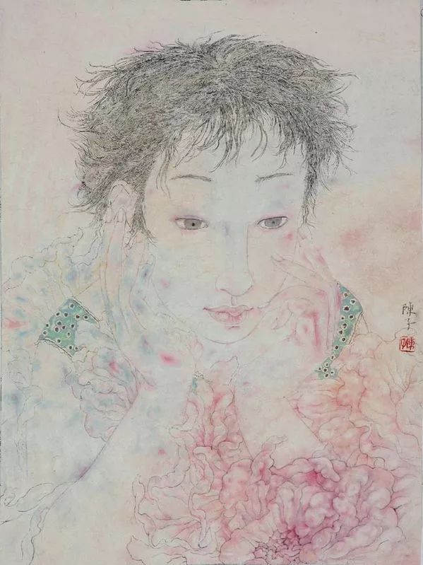 惠安女画惠安女陈子重彩工笔人物画72幅