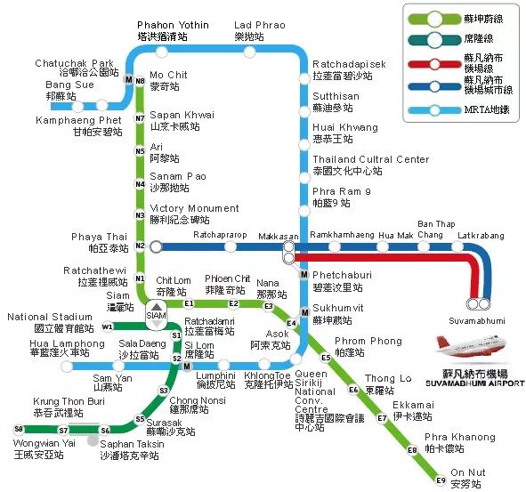 曼谷地铁线路图