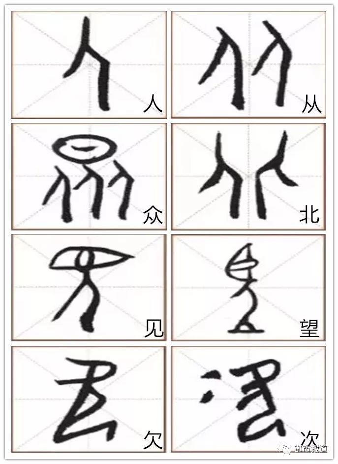 最后要说的这个甲骨文字也是有关"人"的,最为形象,但是古人把这件事画