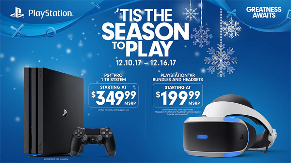索尼PS VR圣诞节套餐推出 低至200美元