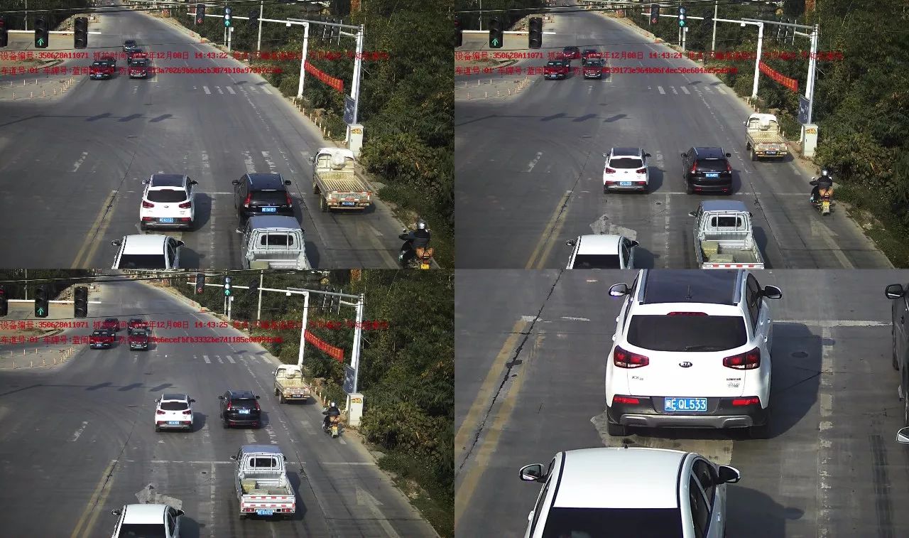 2017年12月8日闽eql533机动车在文峰高速路口通过有灯控路口时,不按
