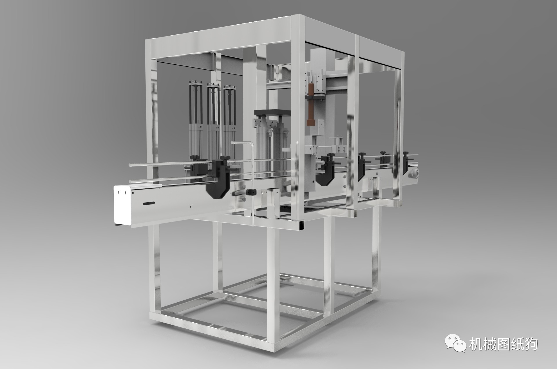 【非标数模】pet瓶灌装封盖机自动化设备3d模型图纸