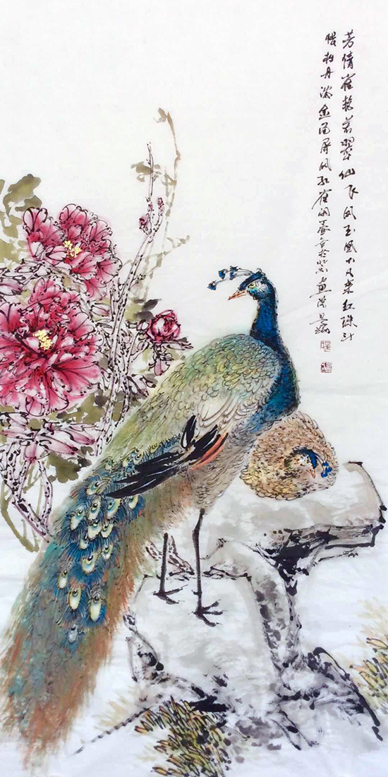 国色天香,孔雀呈祥—当代著名国画大师叶景刚孔雀作品欣赏