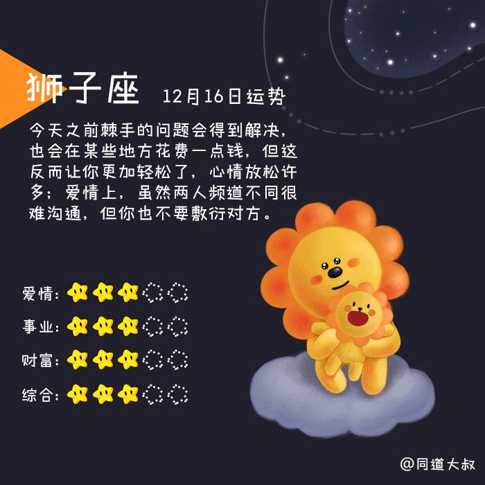 12月16日十二星座运势分析