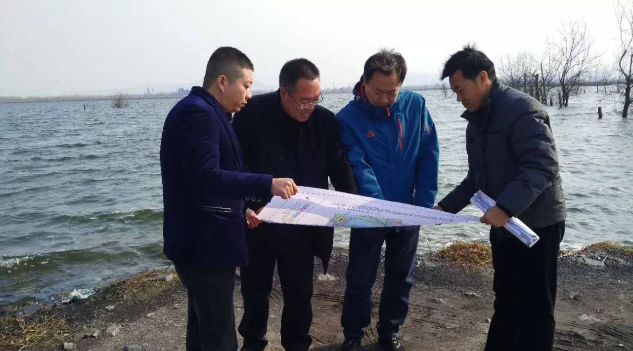 远邦考察团实地考察淮北市杜集区朔里镇朔西湖周边城市综合体项目用地