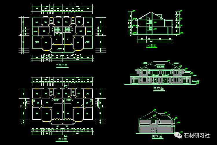 本图库为cad房屋设计图,图纸包含一层二层三层联排双拼各种房型自