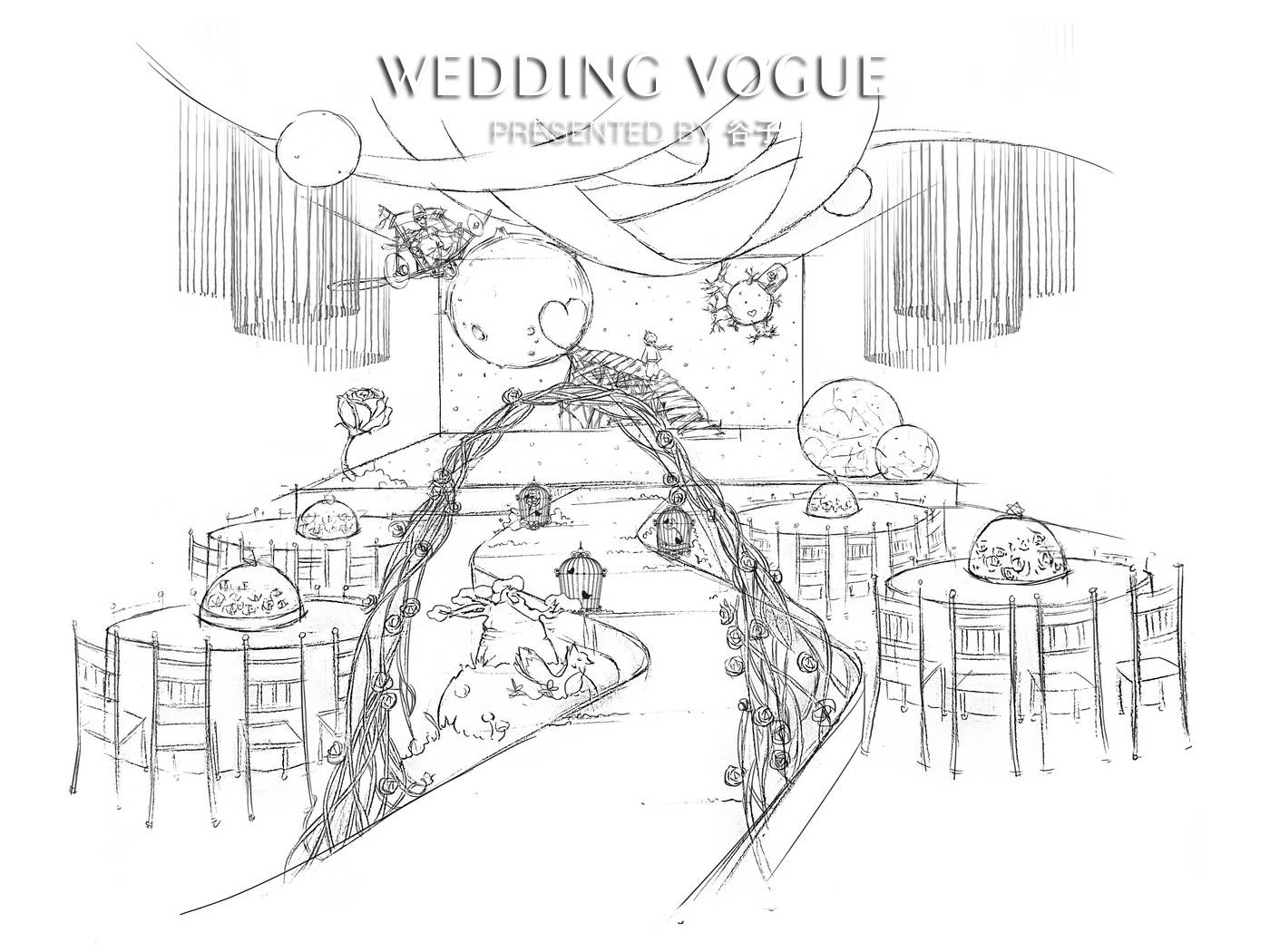 【婚礼手绘】 从线稿到马克笔上色,带你领略一场小王子主题婚礼