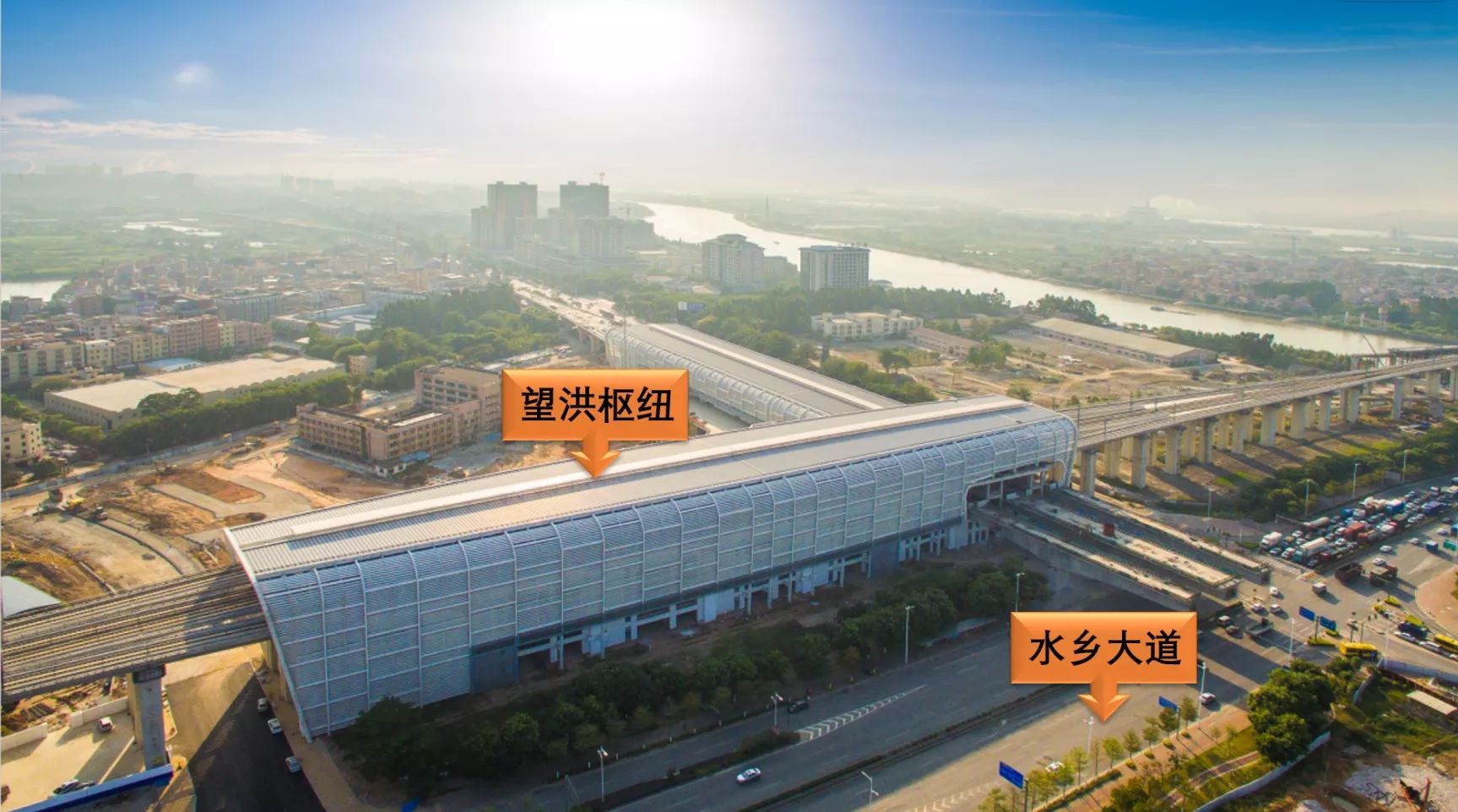 去广州,深圳,惠州,佛山等城市 (示意图) 望洪枢纽站建设也是如火如荼