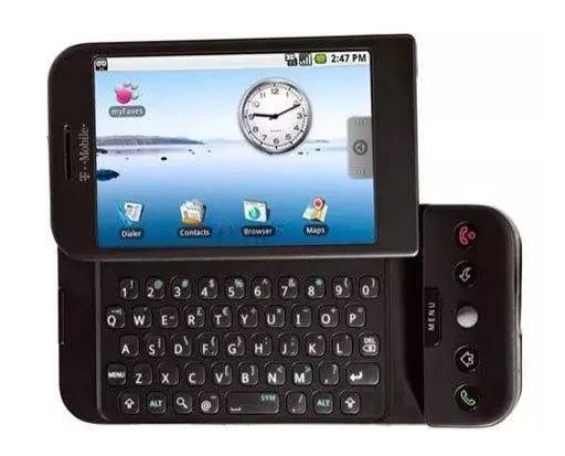 八:世界上第一款安卓智能手机 2008年htc dream g1