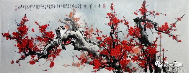 水墨画写意梅花画法图文详解，中国画画梅花作品图片展示！_手机搜狐网