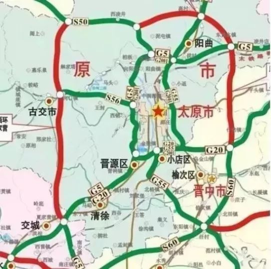 太原新四环分布图来了!快看看你家住几环