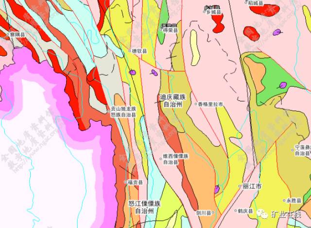 8,三江有色金属矿产资源富集区 云南,四川和西藏交界的怒江,澜沧江