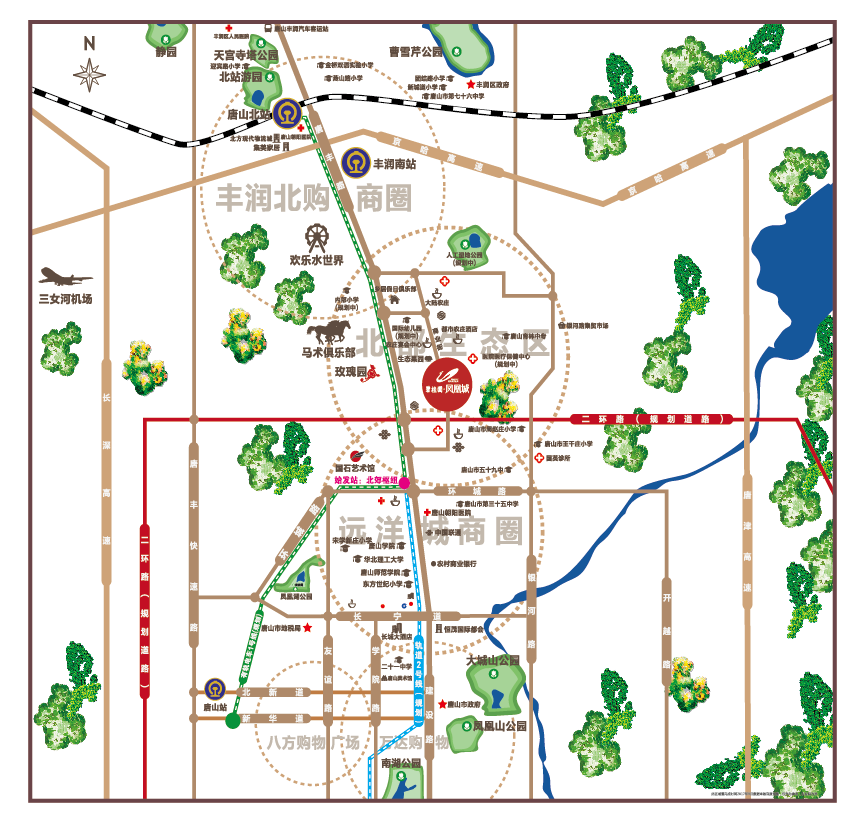 碧桂园·凤凰城项目位于唐山市与丰润区中央位置,唐丰路东侧.