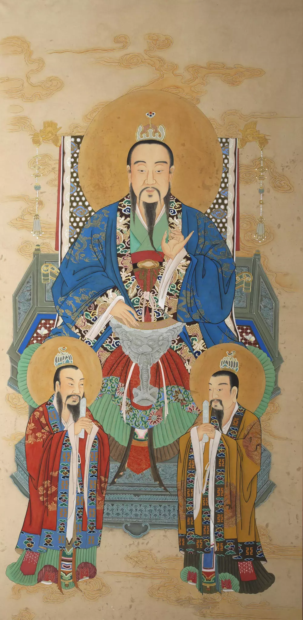 《元始天尊》魏伟 纸本堆金沥粉 2017年 117x239cm