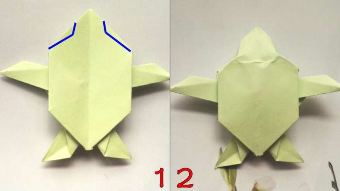 折纸教程: 教大家做一款简单的折纸乌龟, 图解详细教程!