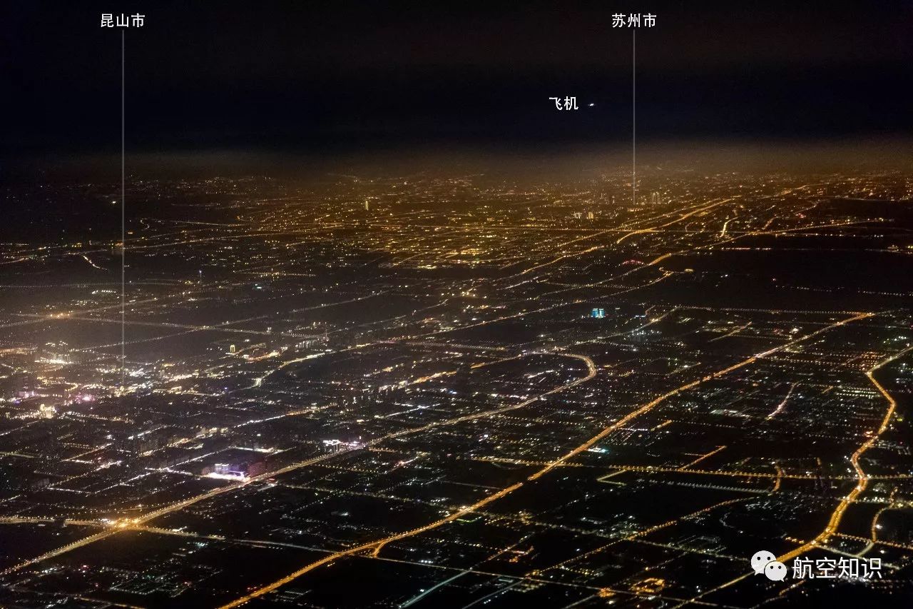 极致能见度,万米高空下的城市夜景