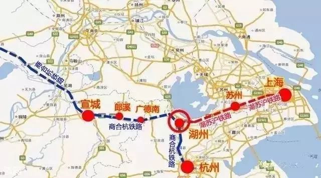 东起上海市虹桥站, 途经松江,苏州市吴江区,西至湖州市.图片