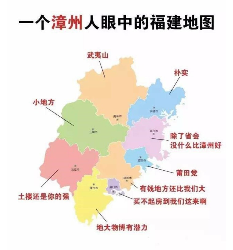 在一个漳州人眼中的福建地图