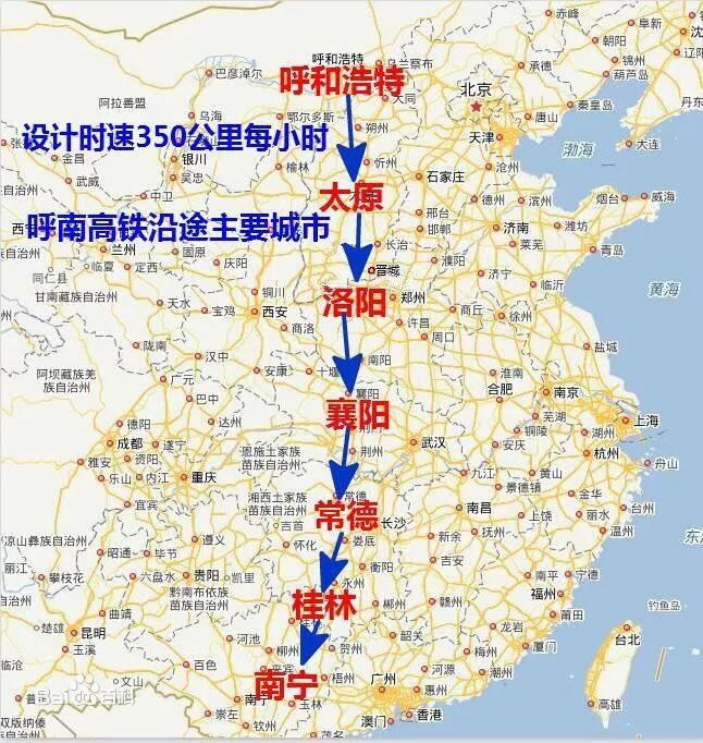 旅游 正文  18日,记者了解到,呼南高速铁路计划2018年开工,设计速度为图片