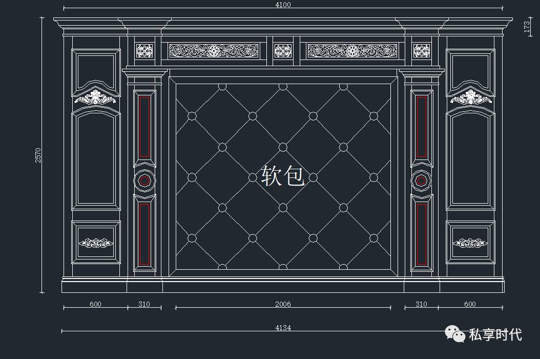 【干货分享】整木背景墙cad含拆单图