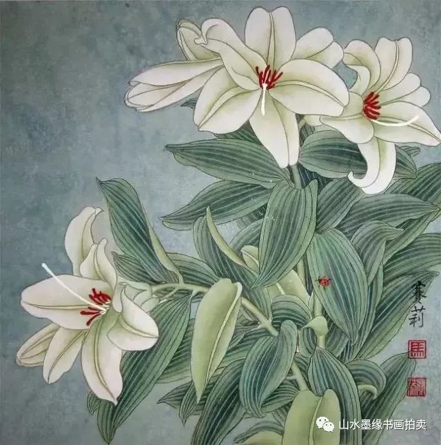 【欣赏】工笔百合花,清新脱俗!