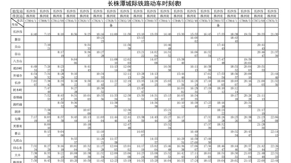 最新长株潭城际铁路26日全线开通运营附列车时刻表
