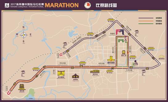 (2017海南儋州国际马拉松赛路线图)