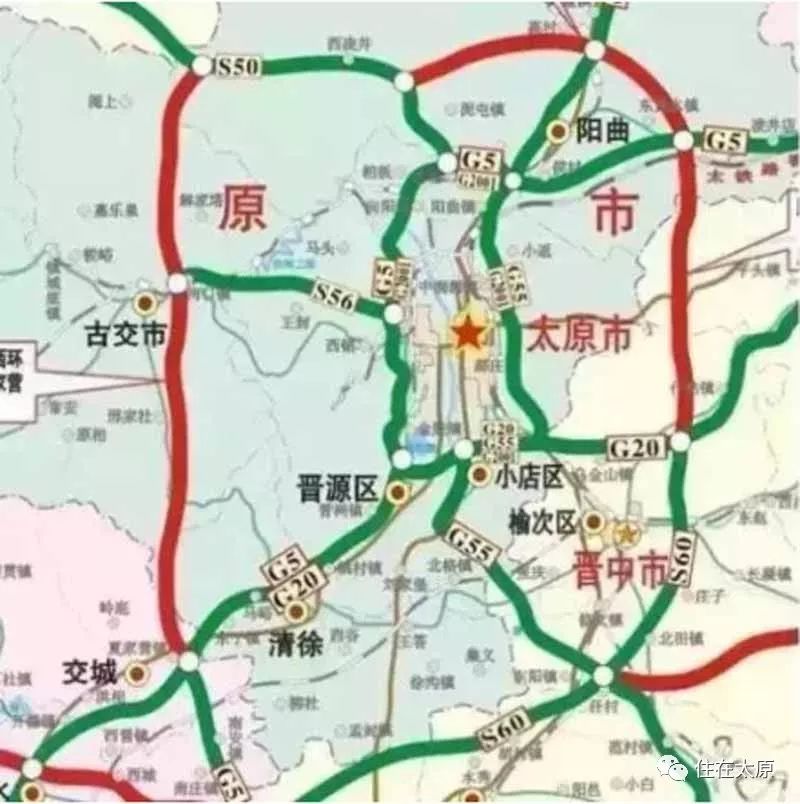 太原四环位置图太原四环是太原近年加速推动的太原二环高速公路.