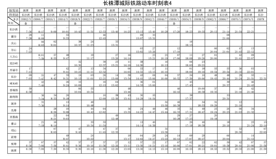 最新长株潭城际铁路26日全线开通运营附列车时刻表