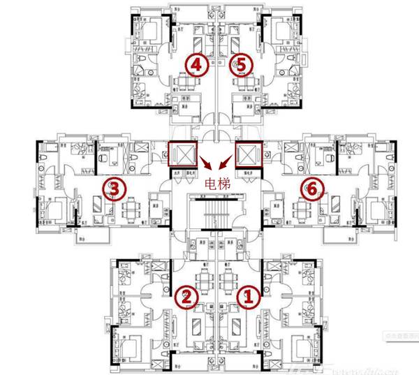 采光也差一些;卫生间甚至可能没有窗户; 两梯六户:抢着上电梯
