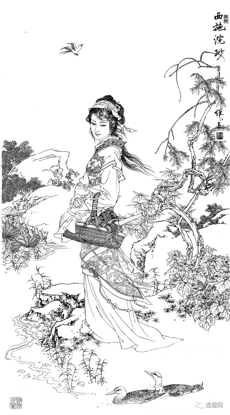 十八描第49集著名国画家连环画家项维仁和他的工笔重彩仕女画下