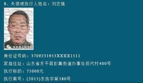 东平县人民法院又公布13名失信被执行人