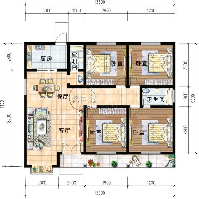 农村自建房一层小别墅.59.9米,建好只要万!附