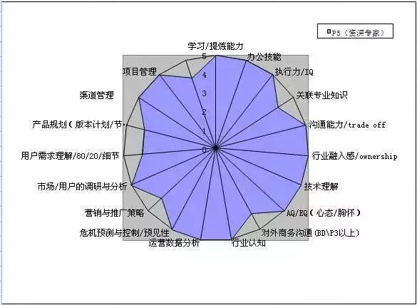 去定义运营人员的能力等级,我记得多年前还看到过很有意思的雷达图,找