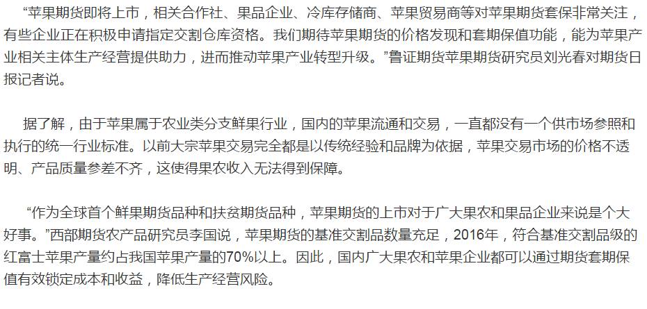 重磅！全球首个鲜果期货——苹果期货今日挂牌！合约细则、交割制度、投资策略都在这里了~ 2060