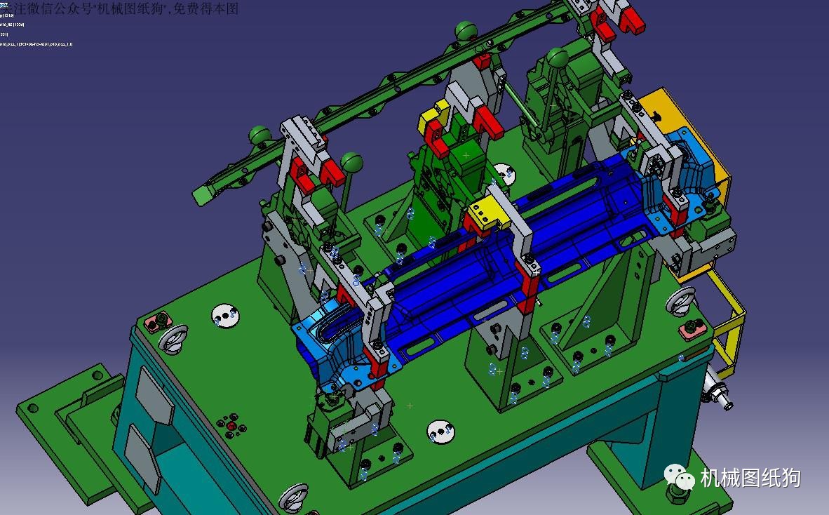 【工程机械】横梁焊接工装夹具设计3d模型图纸 stp格式