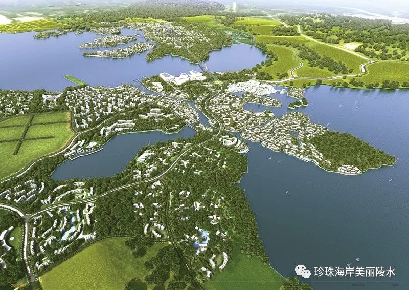 陵水县陵水河北部地区城市设计效果图.