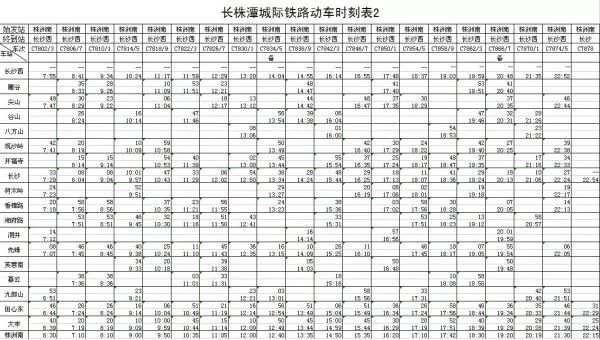 长株潭城际铁路26日全线开通!列车时刻表新鲜出炉!