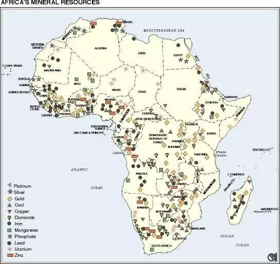 非洲54个国家高清地质矿产图