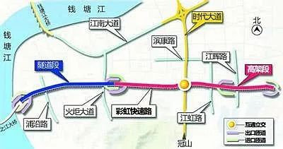 (▲彩虹快速路走向示意图)